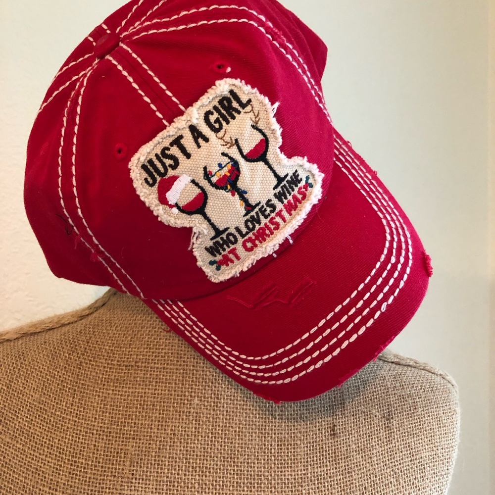 Just a girl who loves wine at Christmas hat